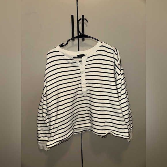 Rails Joan Sailor Stripe Navy Cotton Sweatshirt Size Medium - Picture 6 of 10